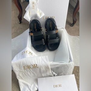 Dior Black Lambskin Sandals